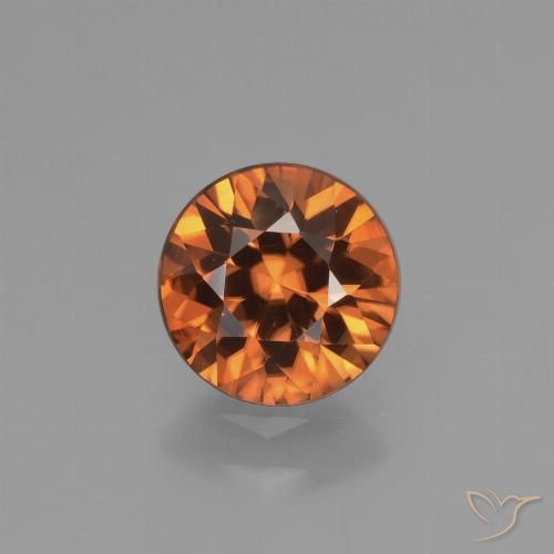 1.50ct Natural Laranja Médio Zircão, Redondo, VVS-VS