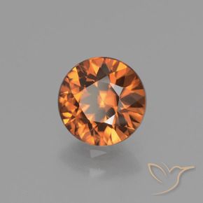 Zircão Laranja Médio Natural 1.50ct, Redondo, VVS-VS