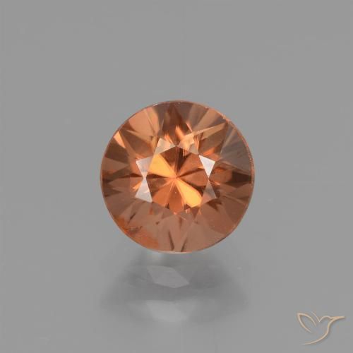 1.60ct Natural Laranja Médio Zircão, Redondo, VVS-VS