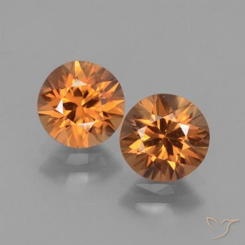 3.04ctw Natural Laranja Médio Zircão, Redondo, VVS