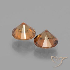 Pedras preciosas de Zircão Laranja Médio natural de 3.04 ct, Redondo, VVS