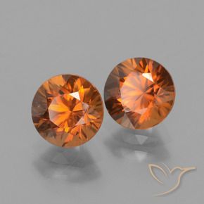 Pedras preciosas de Zircão Laranja Médio natural de 3.36 ct, Redondo, VS