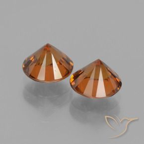 Pedras preciosas de Zircão Laranja Médio natural de 3.36 ct, Redondo, VS