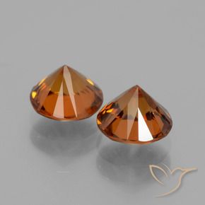 Pedras preciosas de Zircão Laranja Médio natural de 3.43 ct, Corte Redondo, VS