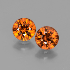 Pedras preciosas de zircão laranja natural de 2,43 ct, corte redondo, VVS