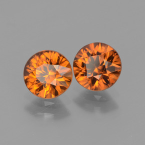 Pedras preciosas de zircão laranja natural de 2,43 ct, corte redondo, VVS