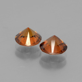 Pedras preciosas de zircão laranja natural de 2,43 ct, corte redondo, VVS