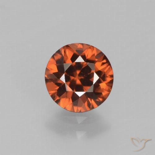 1.45ct Natural Laranja Profundo Zircão, Redondo, VVS-VS