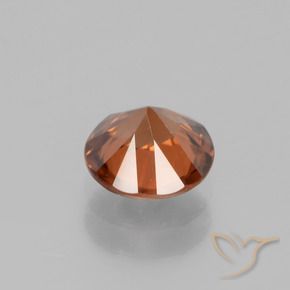 Zircão Laranja Profundo Natural 1.45ct, Redondo, VVS-VS