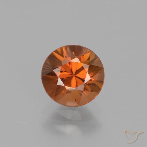 Zircão laranja natural 1,42ct, corte redondo, VVS