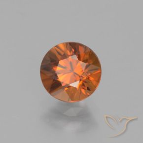 Zircão laranja natural 1,42ct, corte redondo, VVS
