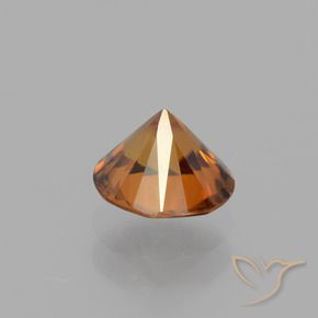 Zircão laranja natural 1,42ct, corte redondo, VVS