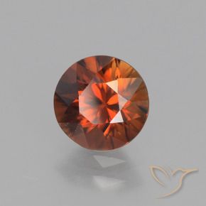 Zircão âmbar laranja Natural 1.71ct, Redondo, VVS-VS