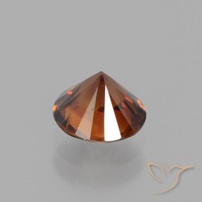 Zircão âmbar laranja Natural 1.71ct, Redondo, VVS-VS