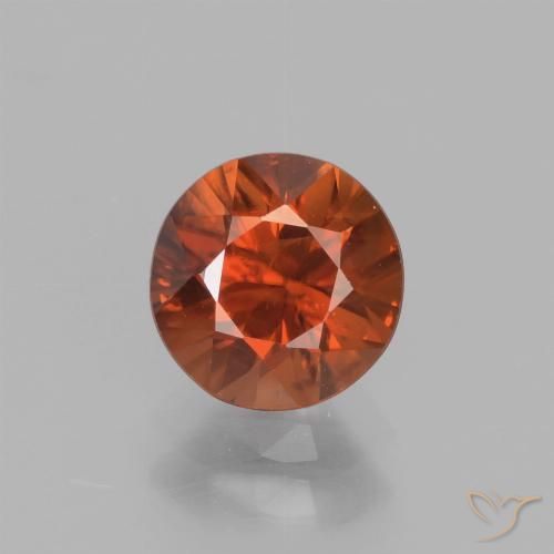 1.71ct Natural Laranja escuro Zircão, Redondo, VS