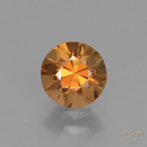 1.59ct Natural Laranja Médio Zircão, Redondo, VVS