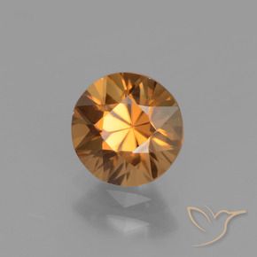 Zircão Laranja Médio Natural 1.59ct, Redondo, VVS