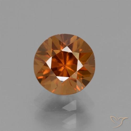 1.66ct Natural Laranja Profundo Zircão, Redondo, VVS