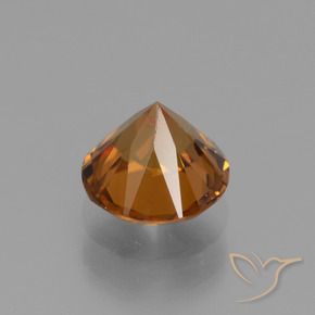 Zircão Laranja Profundo Natural 1.66ct, Redondo, VVS