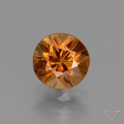 1.37ct Natural terra laranja Zircão, Redondo, VS