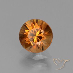Zircão terra laranja Natural 1.37ct, Redondo, VS