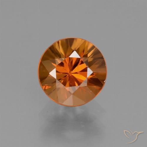 1.46ct Natural Laranja amarelado Zircão, Redondo, VVS