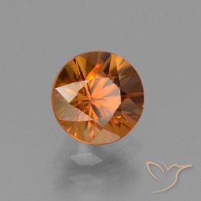 Zircão Laranja amarelado Natural 1.46ct, Redondo, VVS