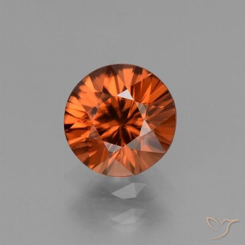 1.36ct Natural âmbar laranja Zircão, Redondo, VS