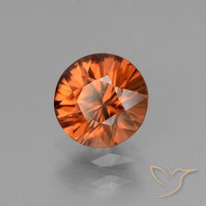 Zircão âmbar laranja Natural 1.36ct, Redondo, VS