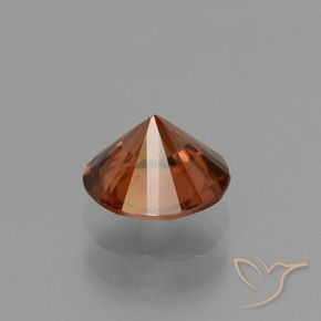 Zircão âmbar laranja Natural 1.36ct, Redondo, VS