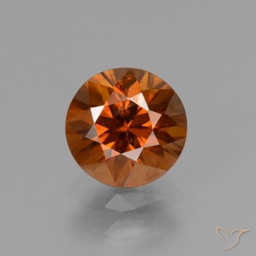 1.49ct Natural laranja avermelhado Zircão, Redondo, VS