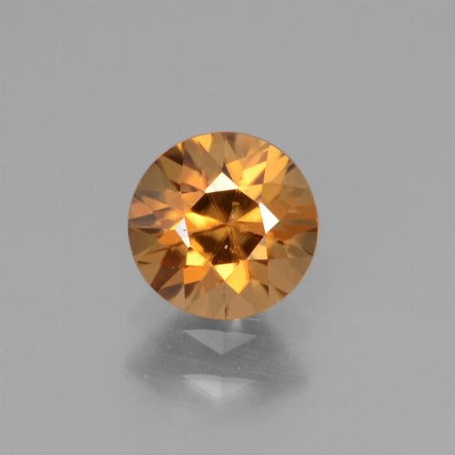 Zircão laranja natural 1,22ct, corte redondo, VVS-VS
