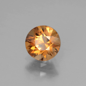 Zircão laranja natural 1,22ct, corte redondo, VVS-VS