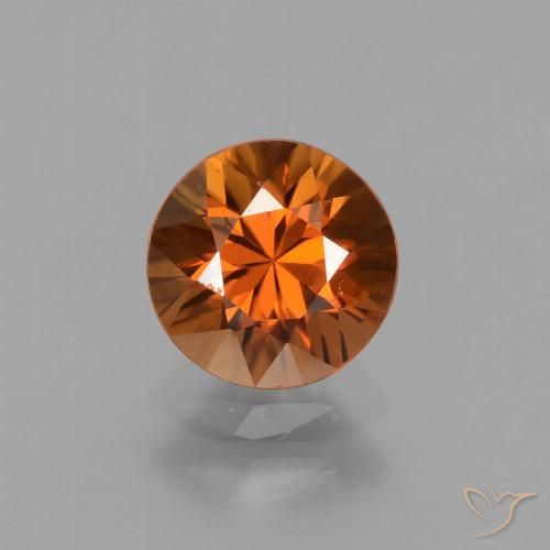 1.69ct Natural Laranja Médio Zircão, Redondo, VVS