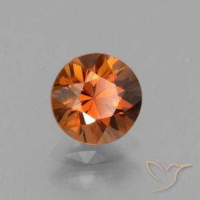 Zircão Laranja Médio Natural 1.69ct, Redondo, VVS