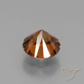 Zircão Laranja Médio Natural 1.69ct, Redondo, VVS