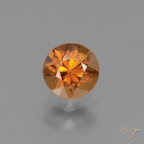1.12ct Natural Laranja Médio Zircão, Redondo, VVS