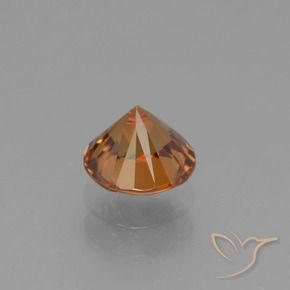 Zircão Laranja Médio Natural 1.12ct, Redondo, VVS