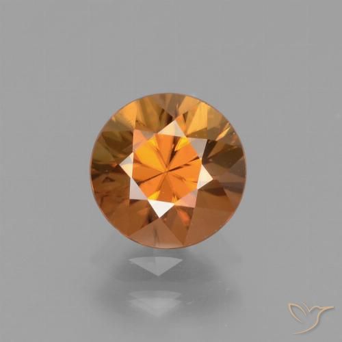 1.63ct Natural Laranja Profundo Zircão, Redondo, VS