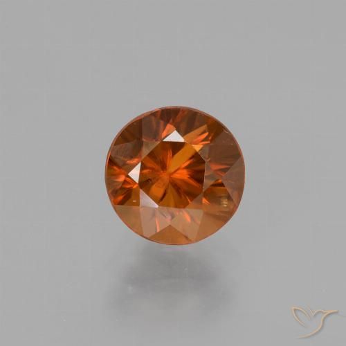1.69ct Natural âmbar laranja Zircão, Redondo, VS