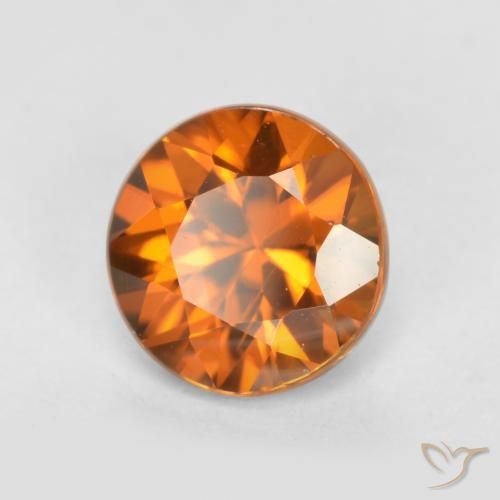Zircão Laranja escuro Natural 1.36ct, Redondo, VS