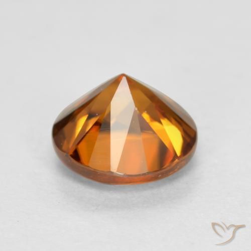 Zircão Laranja escuro Natural 1.36ct, Redondo, VS