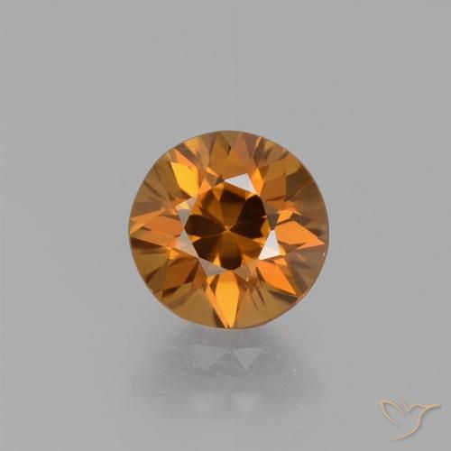 1.63ct Natural Laranja Profundo Zircão, Redondo, VS