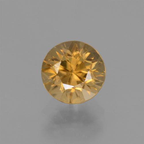 Zircão dourado natural 1,88ct, corte redondo, VS