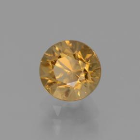 Zircão dourado natural 1,88ct, corte redondo, VS