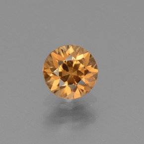 Zircão ouro natural 1,26ct, corte redondo, VVS