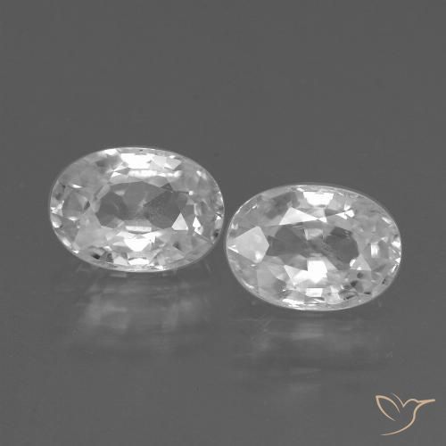 2.67ctw Natural Branco Zircão, oval, VVS-VS