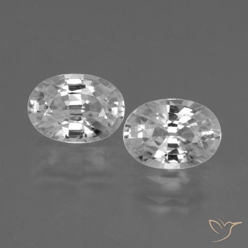 2.56ctw Natural Branco Zircão, oval, VVS