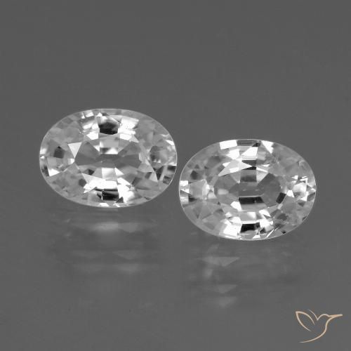 2.69ctw Natural Branco Zircão, oval, VVS-VS