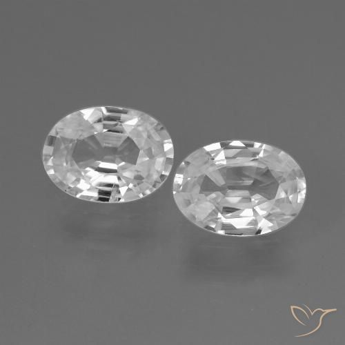 2.03ctw Natural Branco Zircão, oval, VS